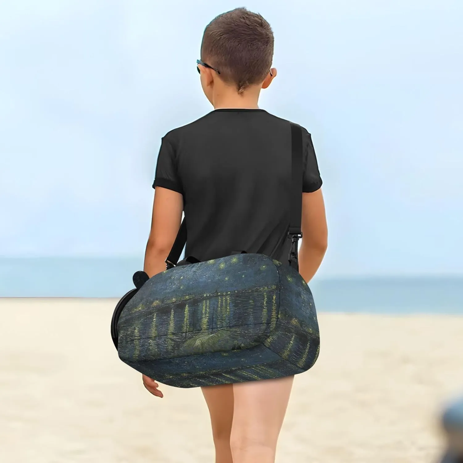 Starry Night Vangogh Prints Girls Duffle Bags for Travel Weekend Duffel Overnight with Shoulder Strap Carry on Duffel Bag Boys
