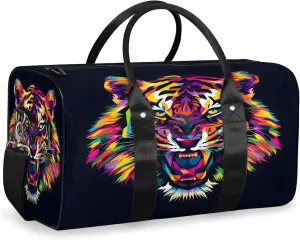 Tiger Travel Bag for Men Women, Gym Duffle Bags for Travel, Carry On Luggage Bag, Weekender Overnight Workout Bags