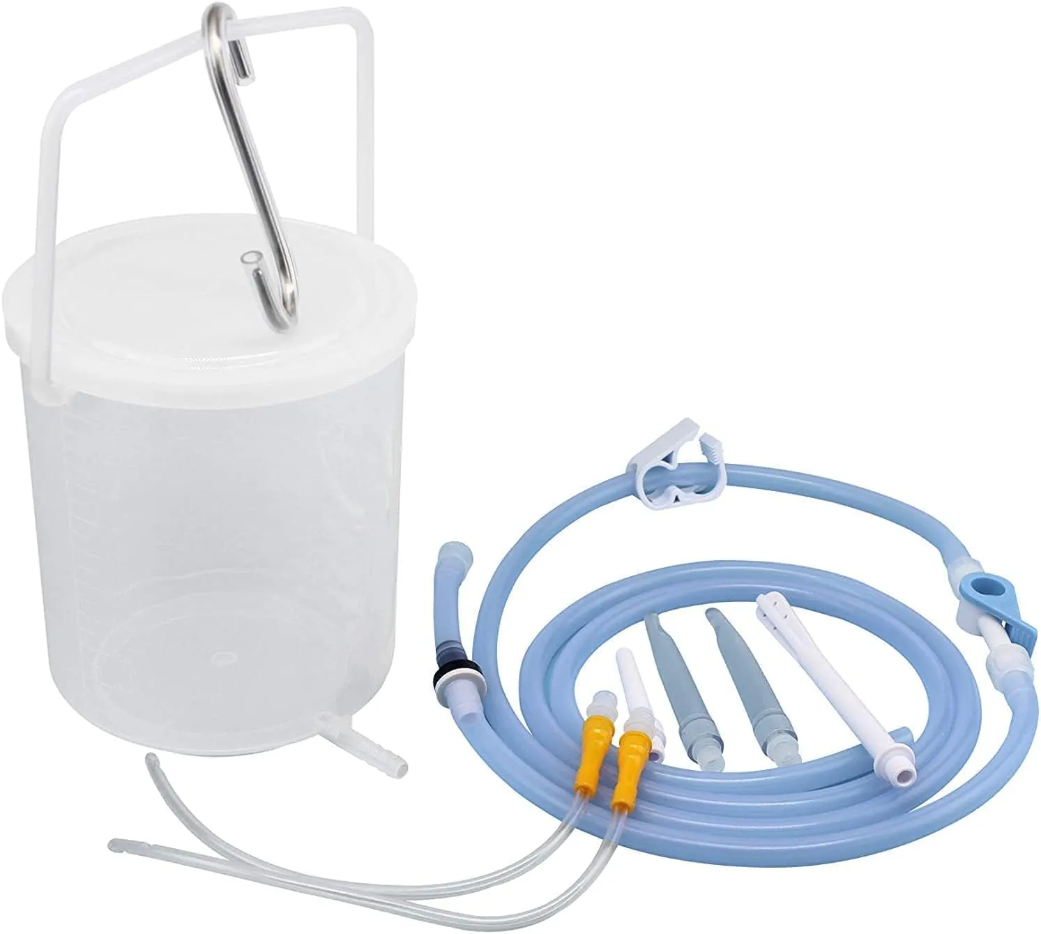 TopQuaFocus 2L Enema Kit for Colon Cleanse - Anti-Back Coffee Enema for Men, Colonic Cleaning, BPA Free Plastic Bucket Kit for Home Use