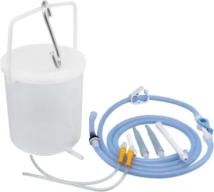 TopQuaFocus 2L Enema Kit for Colon Cleanse - Anti-Back Coffee Enema for Men, Colonic Cleaning, BPA Free Plastic Bucket Kit for Home Use