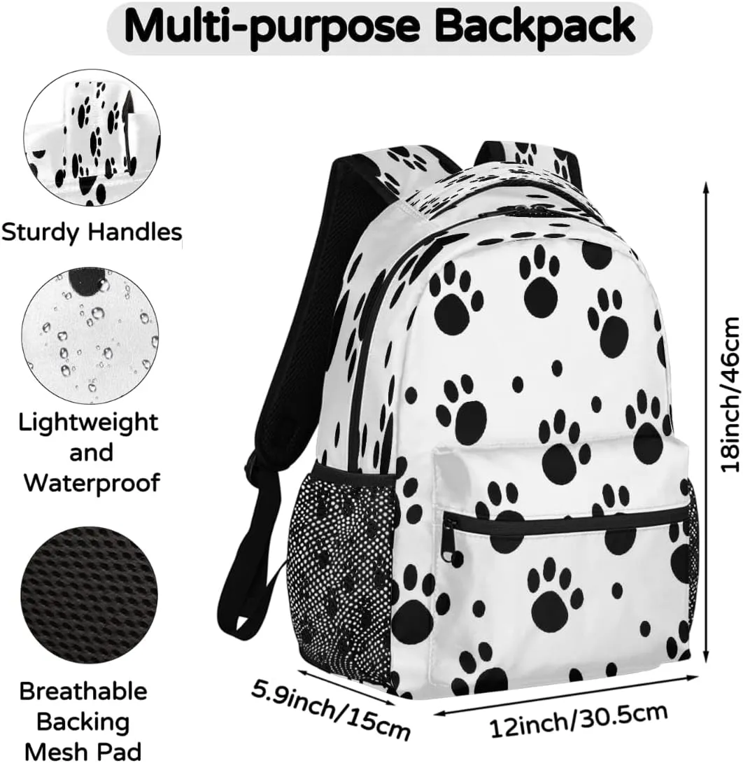 Travel Backpack for Women Men, Cat Paw Print Lightweight Casual Daypack, Large 16 Inch Laptop Backpack for Travel & College