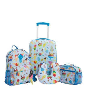 Travelers Club 5 Pieces Kids Luggage Set with 360Â° 4 Wheel Spinner System Ice Cream