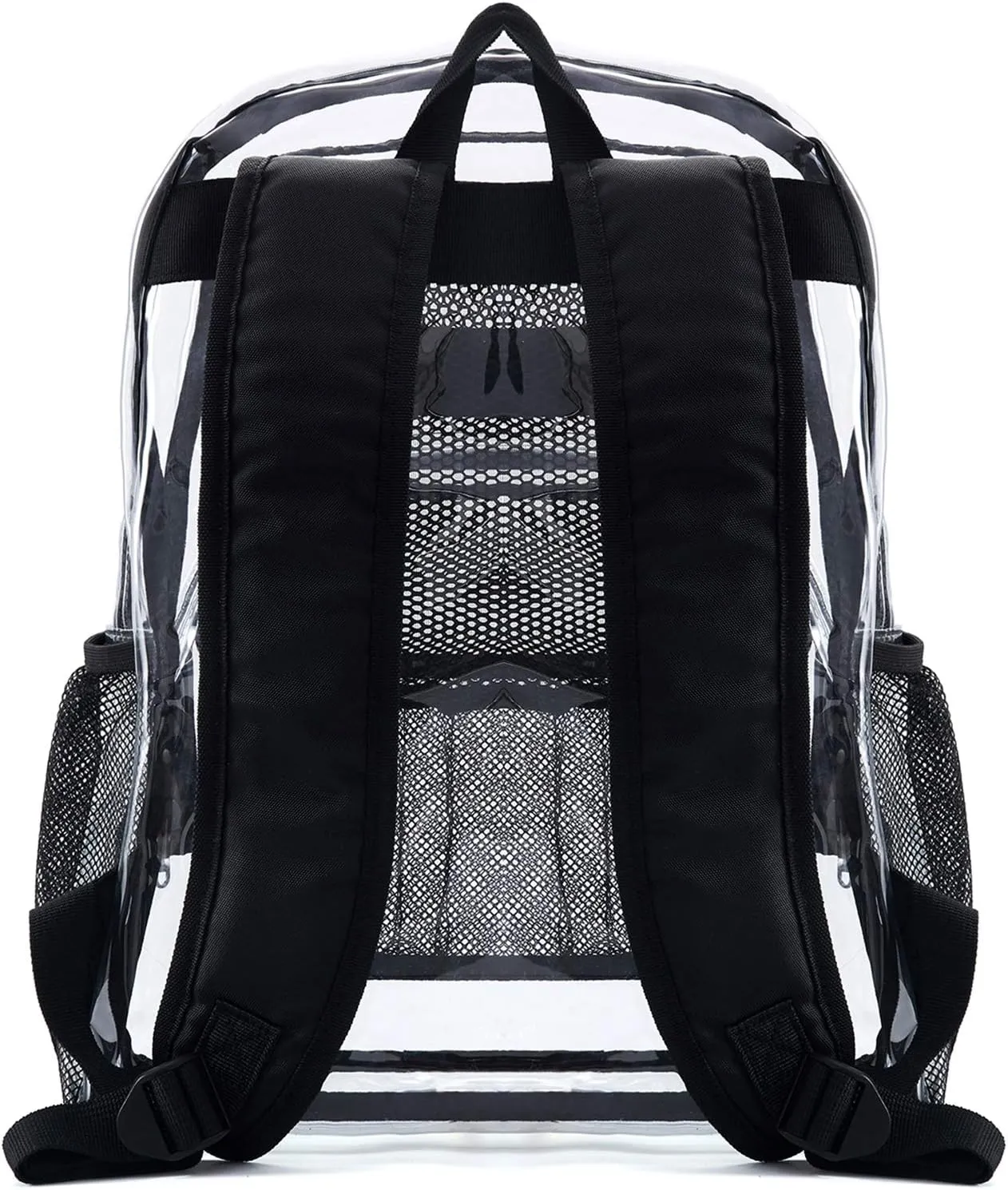 Vorspack Clear Backpack Heavy Duty PVC Transparent Backpack with Reinforced Strap for College Workplace - Coffee