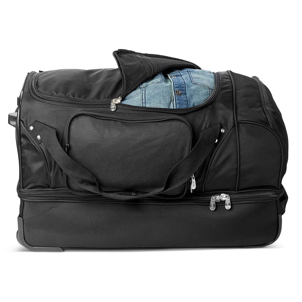 Washington Huskies 27" Black Rolling Drop Bottom Duffel