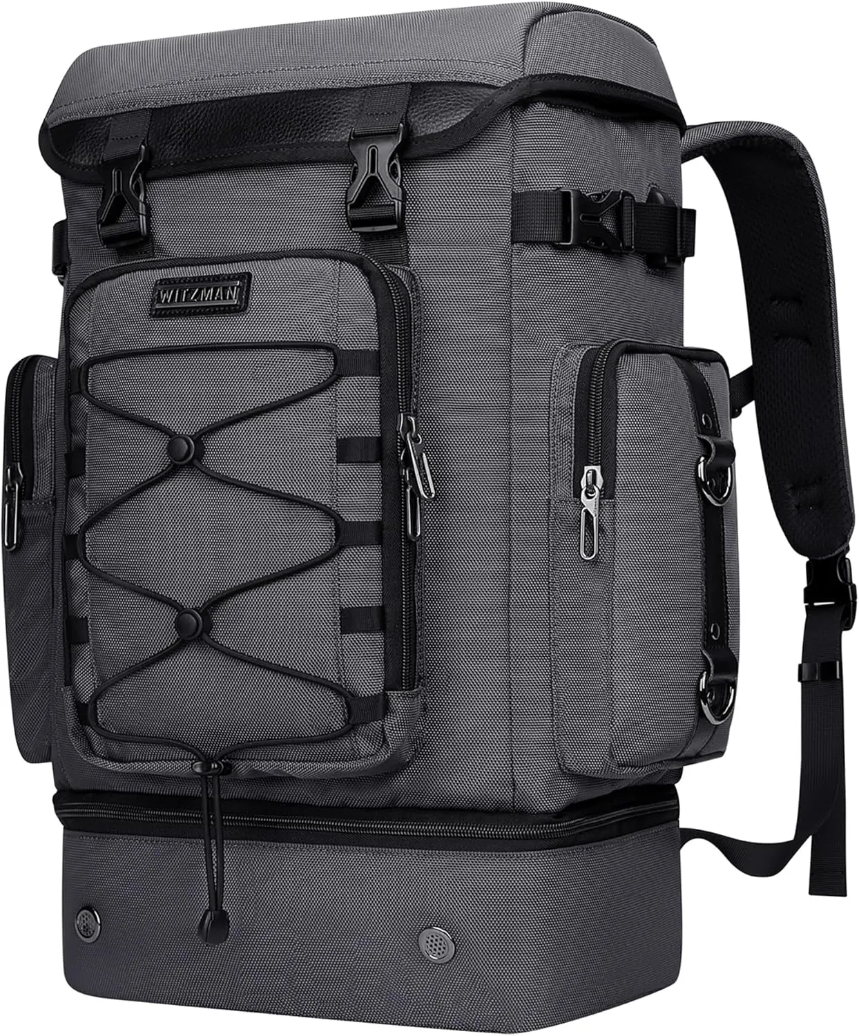 WITZMAN Travel Backpack for Men Women Carry on Bags for Airline Approved Convertible Duffle Luggage Backpack Shoe CompartmentB691 Silvery Grey
