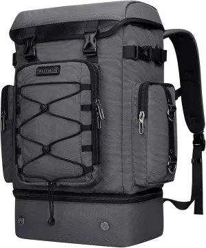 WITZMAN Travel Backpack for Men Women Carry on Bags for Airline Approved Convertible Duffle Luggage Backpack Shoe CompartmentB691 Silvery Grey