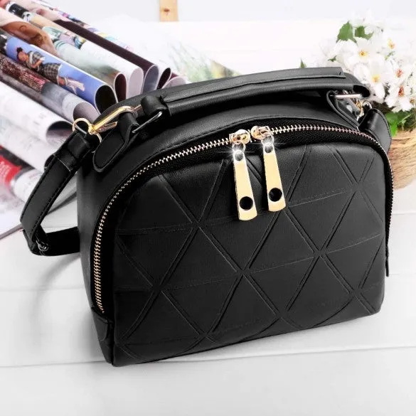 Women Fashion Synthetic Leather Small Solid Candy Color Handbag Cross Body Shoulder Bags