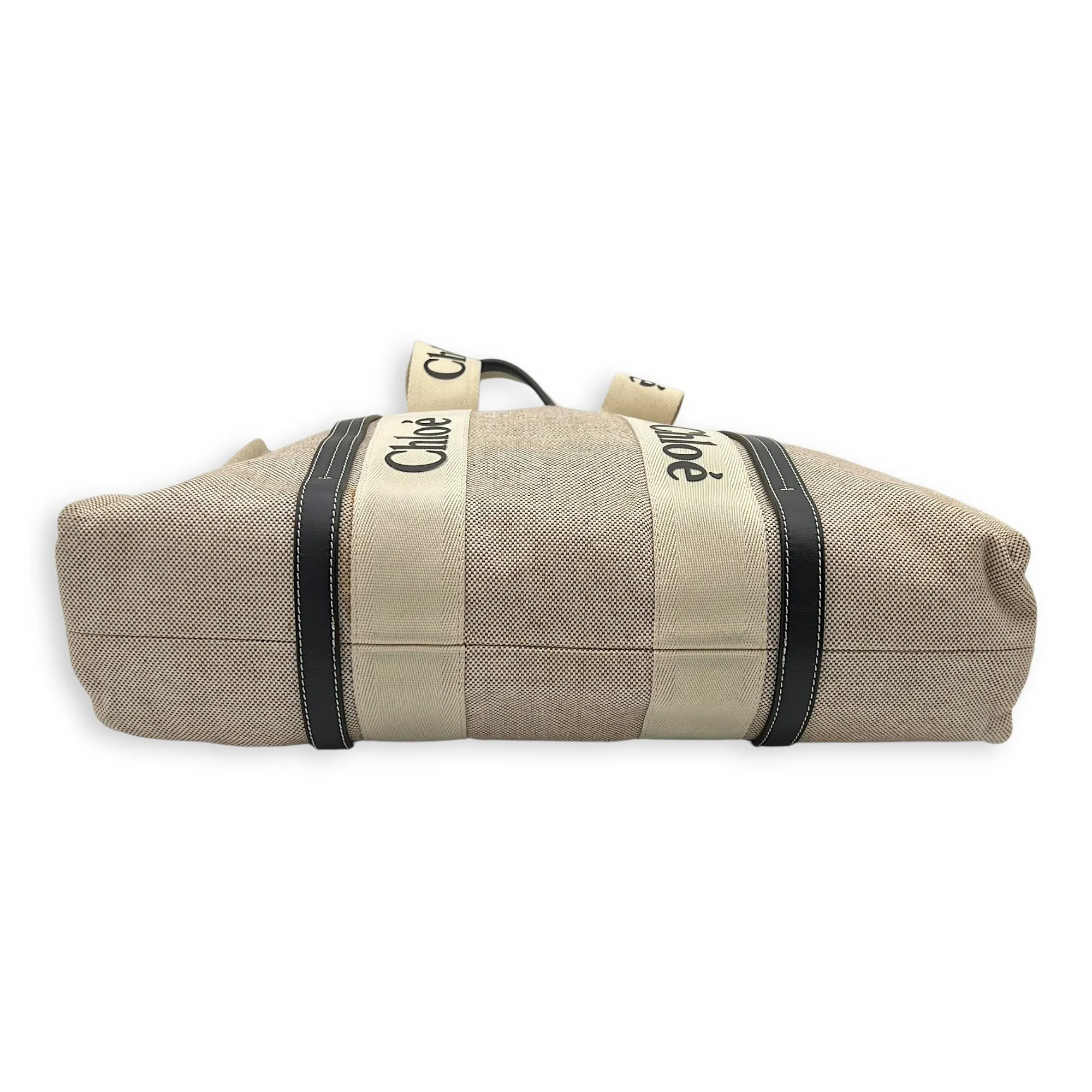Woody Tote Bag Medium Beige in Canvas