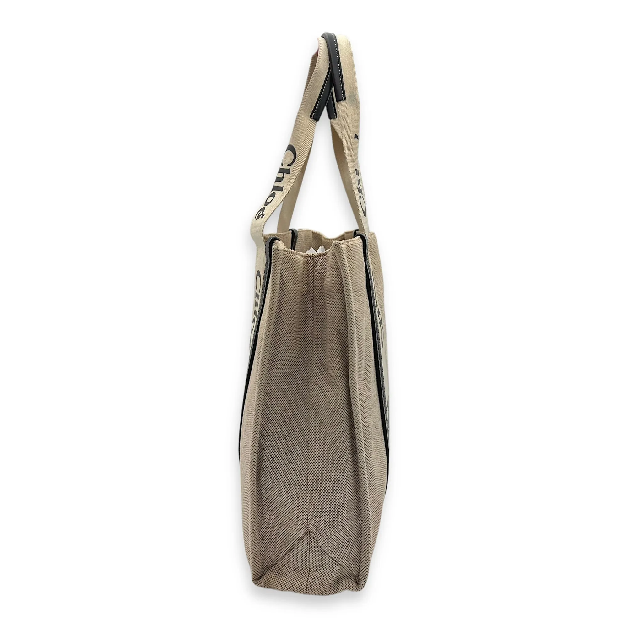 Woody Tote Bag Medium Beige in Canvas