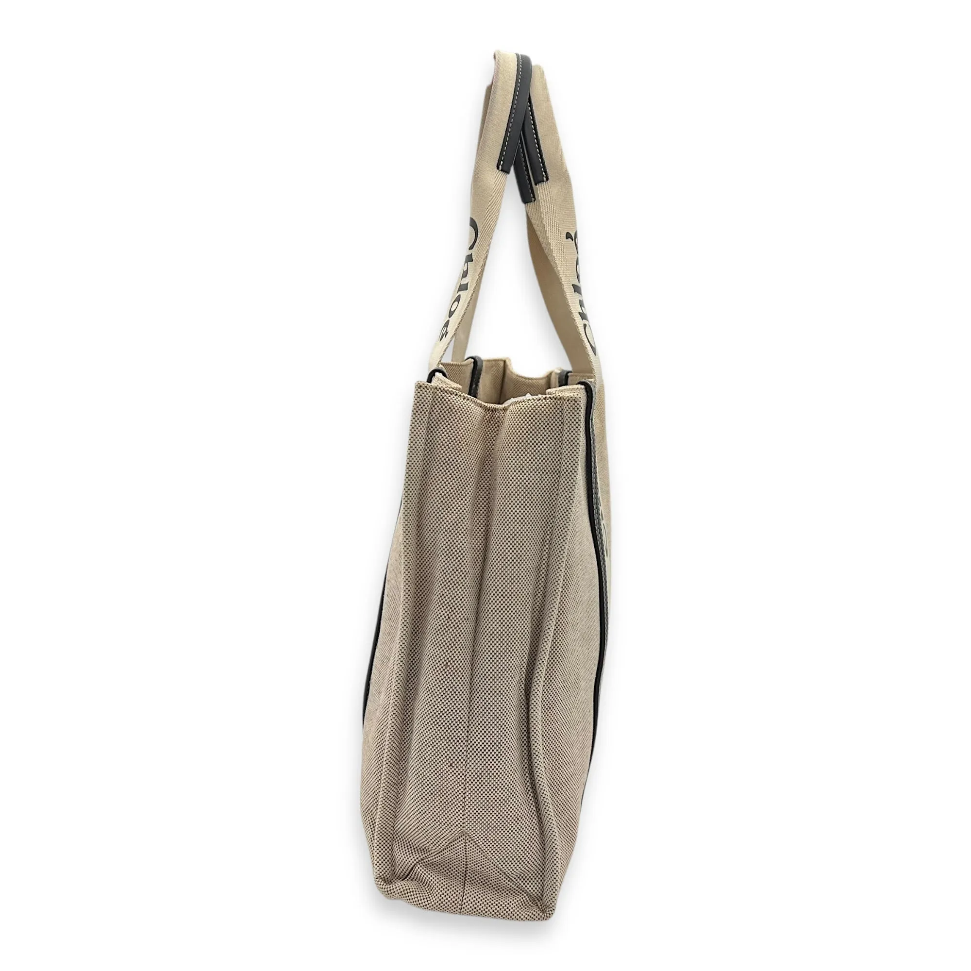 Woody Tote Bag Medium Beige in Canvas